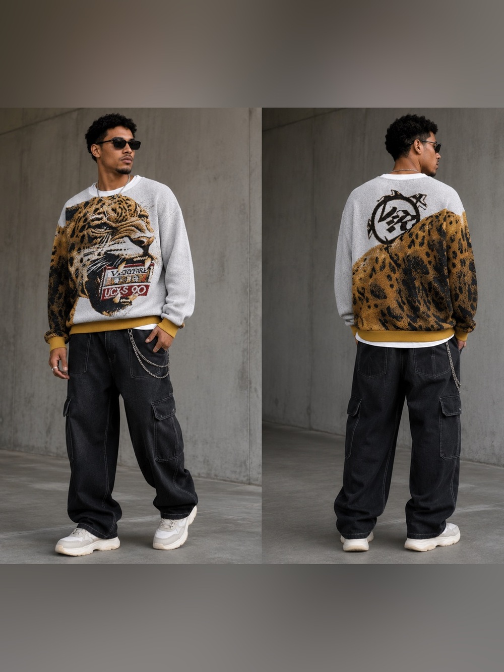 New Men's VeryRare Jaguar Crewneck Sweater Sweatshirt Pullover